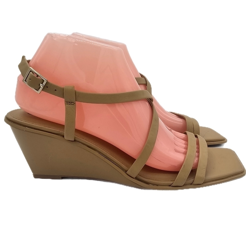 Caslon Paola Wedge Sandals Tan Camel Size 9.5 - Picture 2 of 12